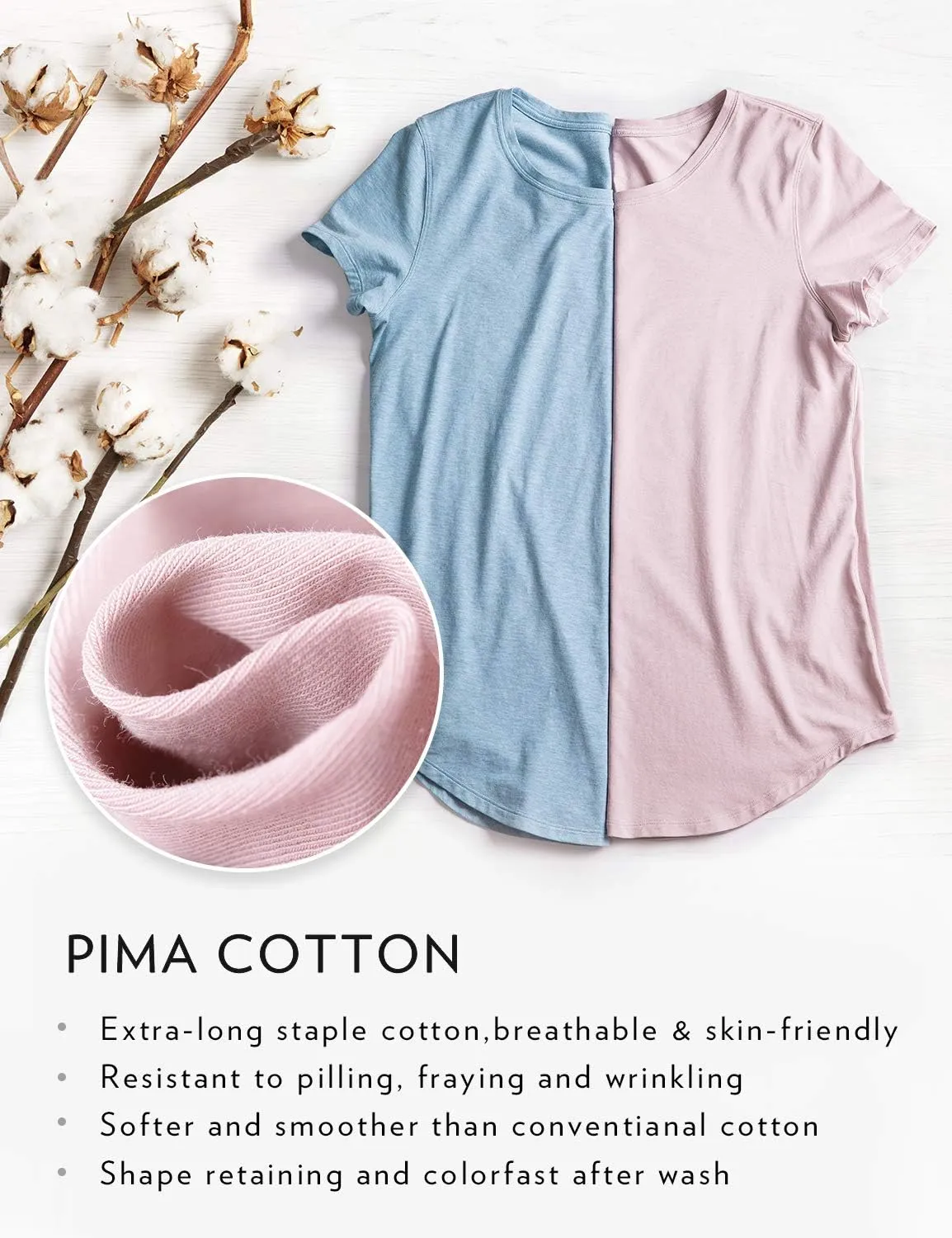 CRZ YOGA Pima Cotton Womens Short Sleeve Shirt Loose Casual Yoga T-Shirt Athletic Workout Tops