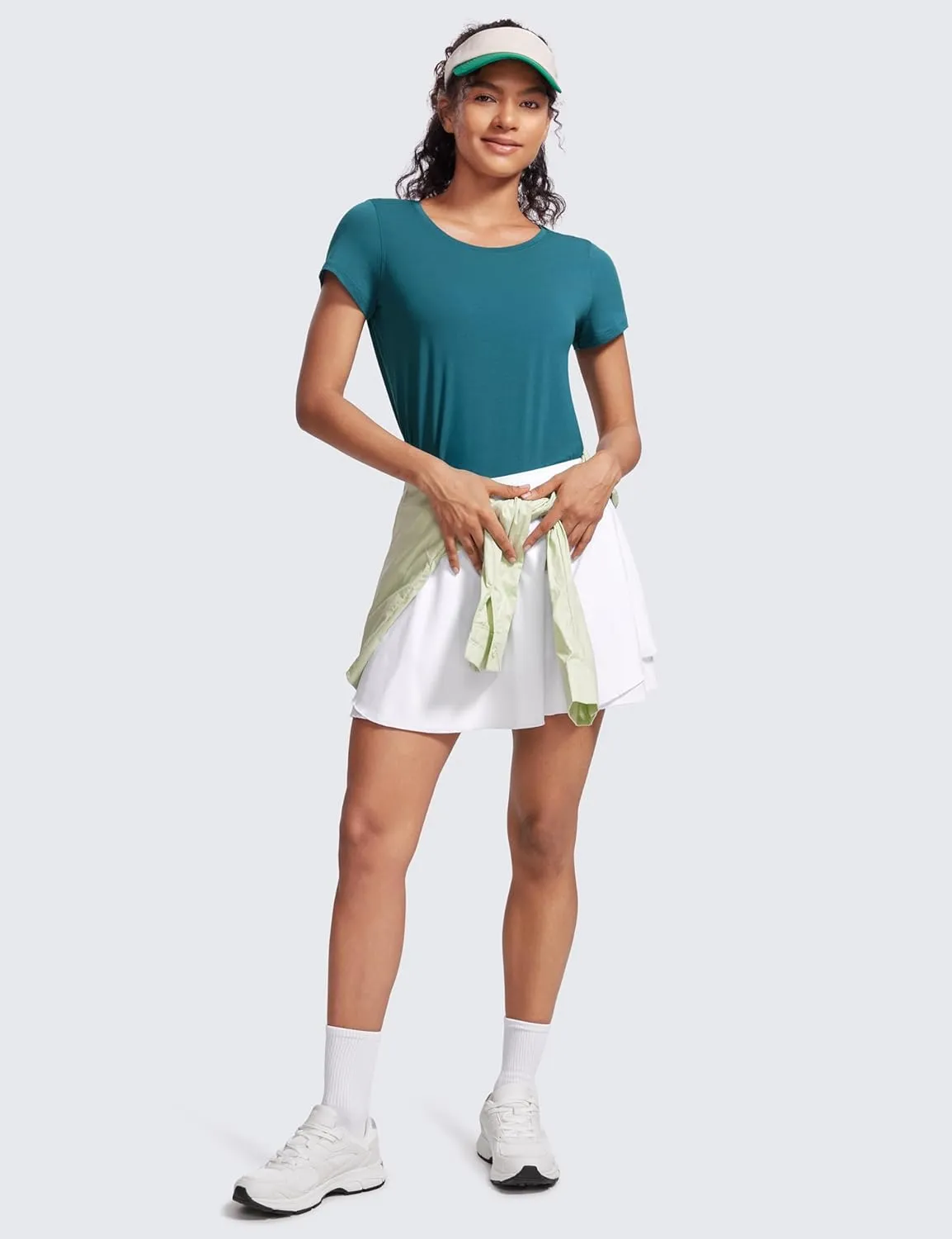 CRZ YOGA Pima Cotton Womens Short Sleeve Shirt Loose Casual Yoga T-Shirt Athletic Workout Tops