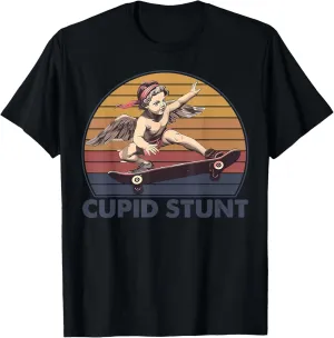 Cupid Stunt Funny Skateboarding Cupid Retro Vintage Sunset T-Shirt