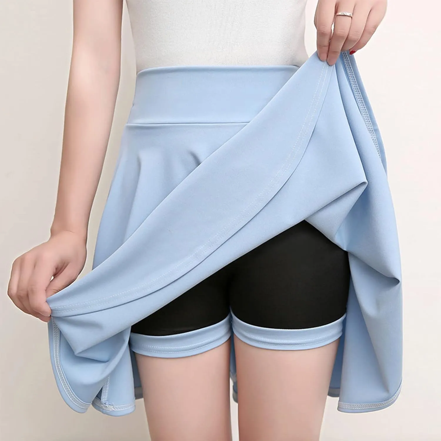 Cute Skirts Womens Fashion Casual Short Style Solid Half Skirt Anti Glare Sun Skirt Pleated Skirt Crib Skirt Dancing