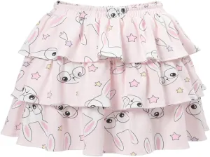 CutiePlusU Women's Cartoon Print Mini Skirt - High Waist Elastic Waist - Spring/Summer