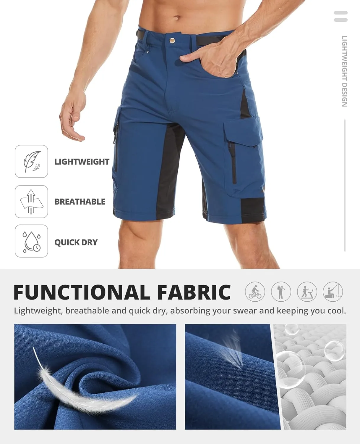 Cycorld Mens-Mountain-Bike-Shorts, Cycling, Hiking, Cargo, Outdoor Shorts