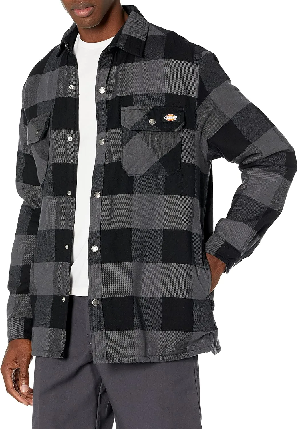 Dickies Men's Big & Tall Water Repellent Fleece-Lined Flannel Shirt Jacket