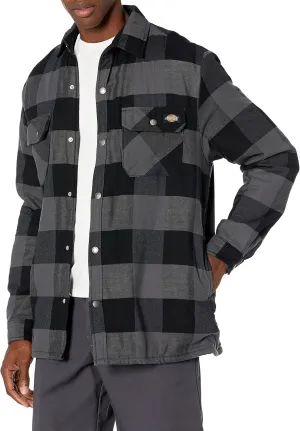 Dickies Men's Big & Tall Water Repellent Fleece-Lined Flannel Shirt Jacket
