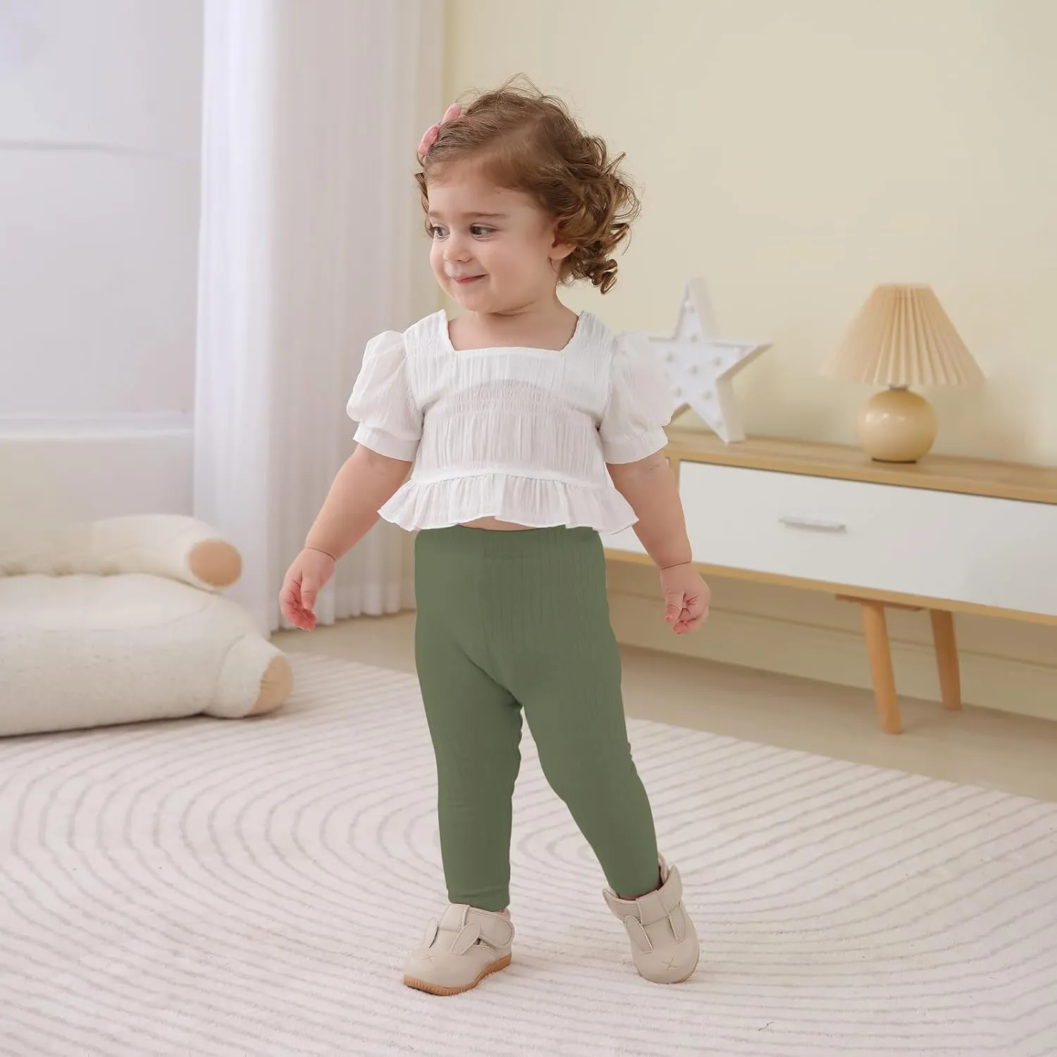 DREAM BUS Baby Girl Boy Pants Toddler Leggings Solid Ribbed Toddler Sweatpants Infant Newborn Leggings Baby Boy Jogger Pants