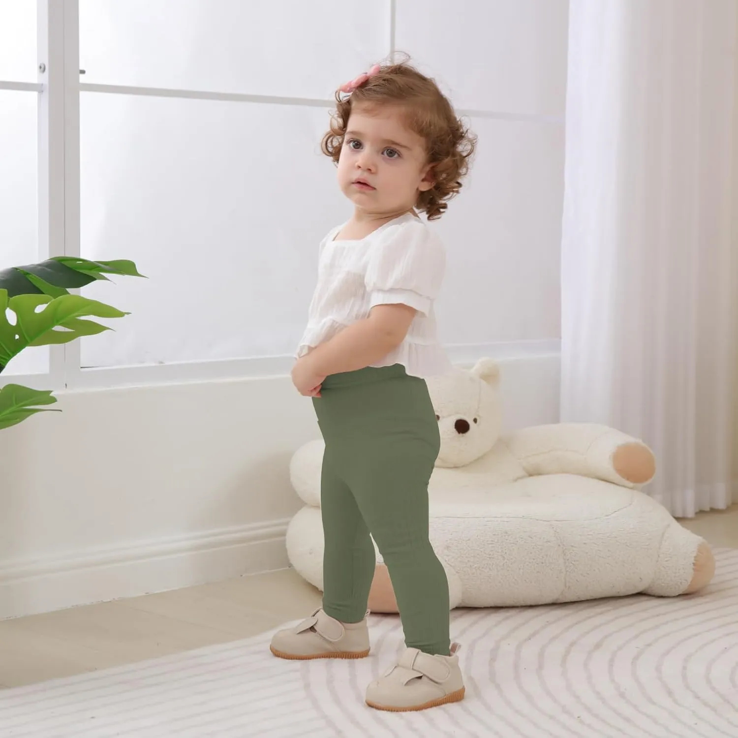 DREAM BUS Baby Girl Boy Pants Toddler Leggings Solid Ribbed Toddler Sweatpants Infant Newborn Leggings Baby Boy Jogger Pants