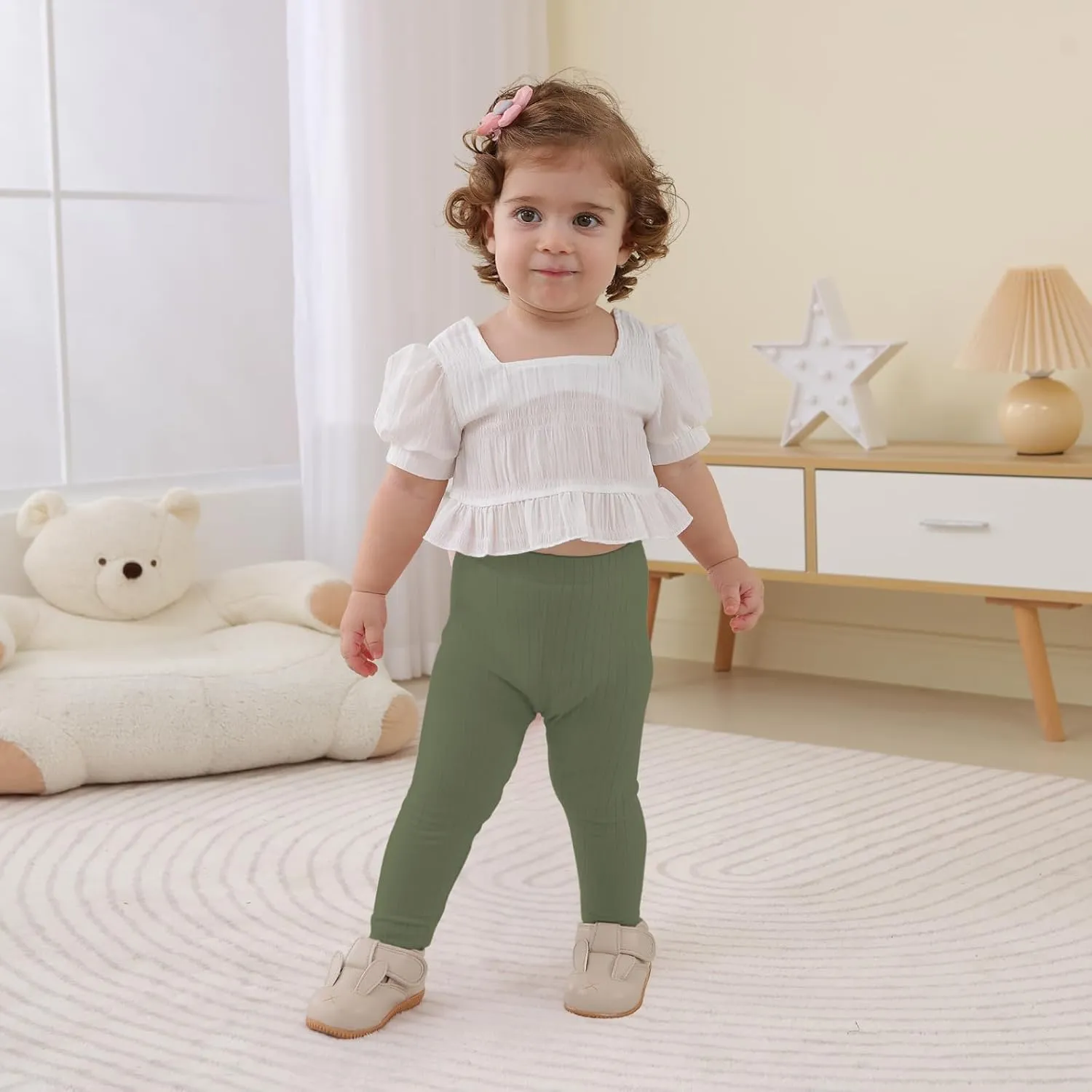 DREAM BUS Baby Girl Boy Pants Toddler Leggings Solid Ribbed Toddler Sweatpants Infant Newborn Leggings Baby Boy Jogger Pants