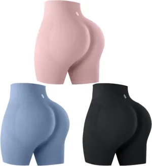 Evercute Women's Butt Lifting Shorts Pack Workout Sets Booty Shorts High Waist Gym Shorts Seamless Exercise Fitness Yoga