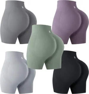 Evercute Women's Butt Lifting Shorts Pack Workout Sets Booty Shorts High Waist Gym Shorts Seamless Exercise Fitness Yoga