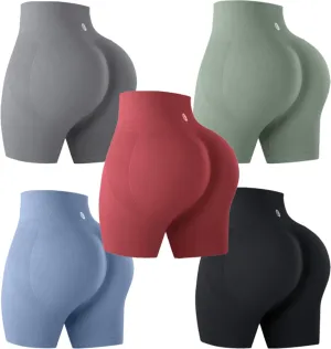 Evercute Women's Butt Lifting Shorts Pack Workout Sets Booty Shorts High Waist Gym Shorts Seamless Exercise Fitness Yoga