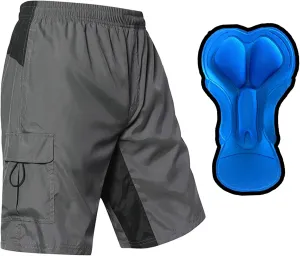 EZRUN Men's 3D Padded Mountain Bike Shorts Lightweight MTB Cycling Shorts