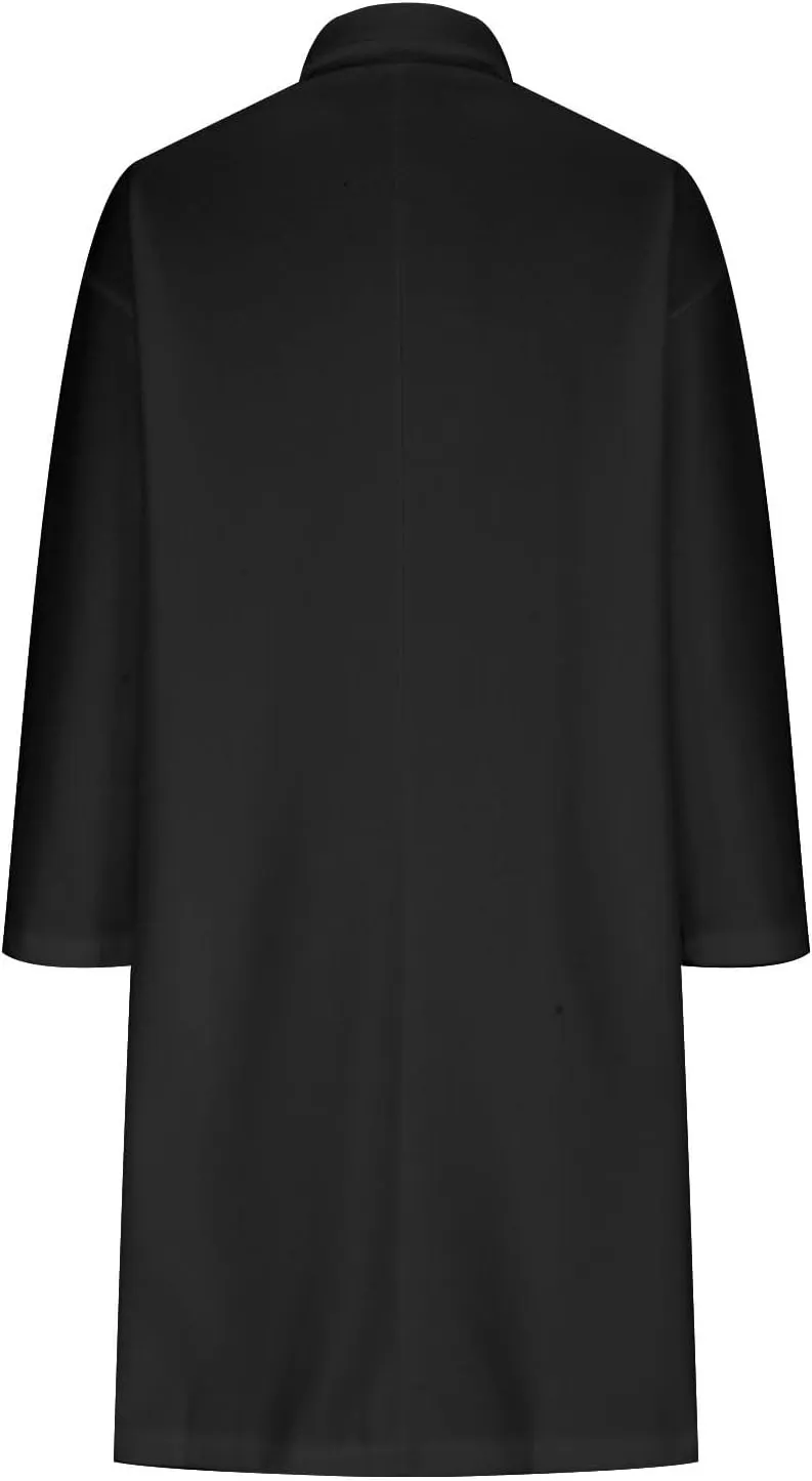 fartey Womens Trench Coats 2024 Fall Casual Notch Lapel Single-Breasted Wool Coats Winter Warm Wool Blend Pea Coats
