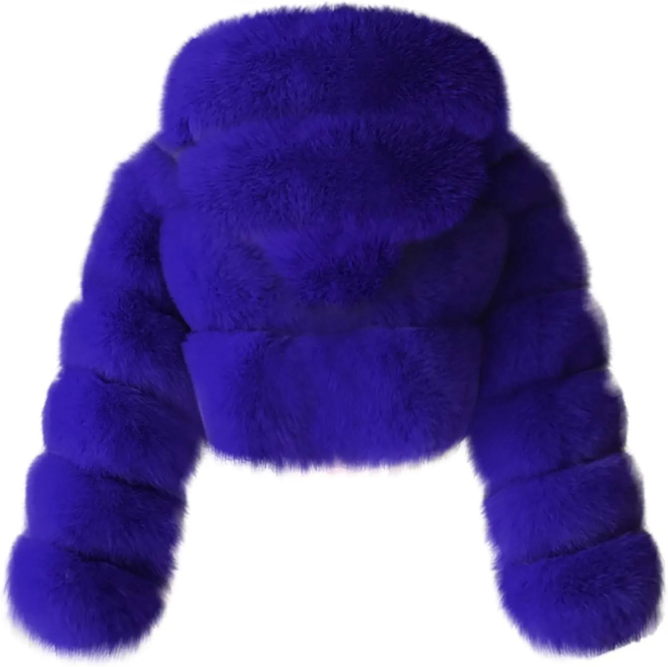 Faux Fur Coat Women with Hood Cropped Bubble Coats Furry Short Warm Jackets Plus Size Winter Coats for Women