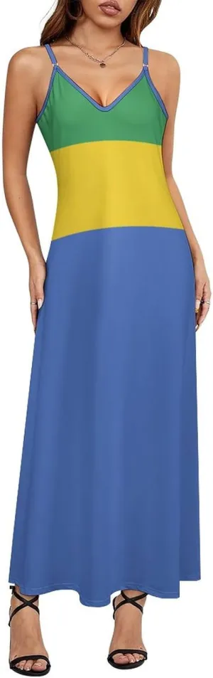 Flag of Estonia Women Summer Camisole Long Skirt, Beach Skirt, Suspender Dress, Fishtail Skirt