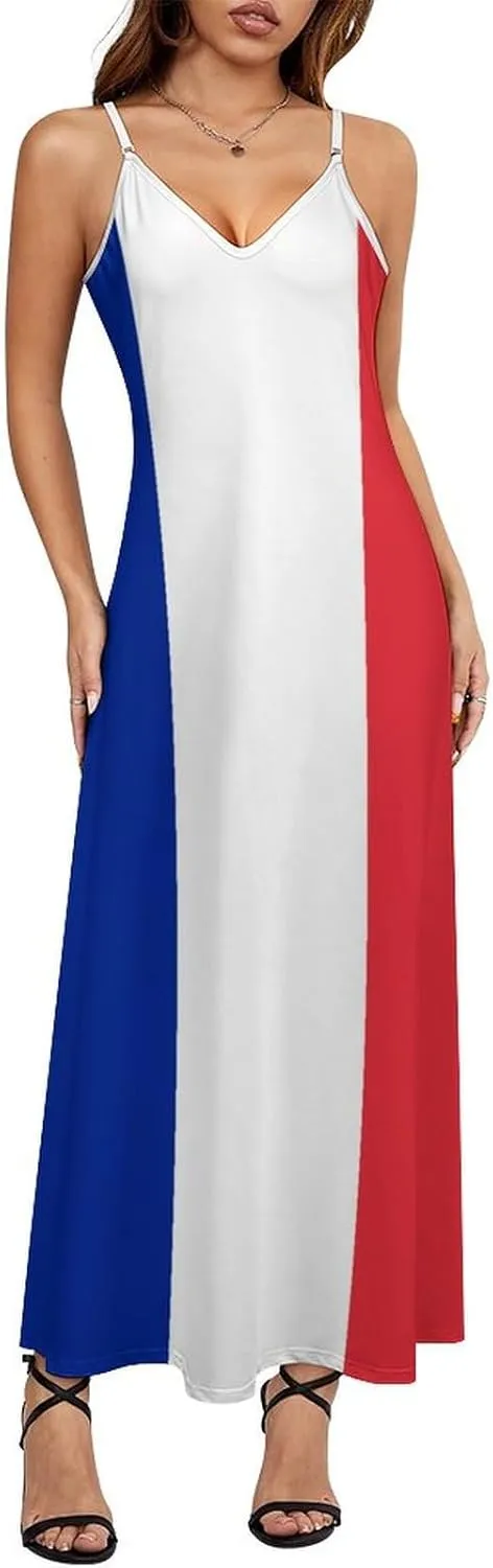 Flag of Estonia Women Summer Camisole Long Skirt, Beach Skirt, Suspender Dress, Fishtail Skirt