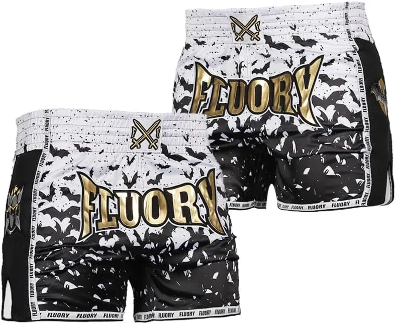 FLUORY Muay Thai Fight Shorts,MMA Shorts Clothing Training Cage Fighting Grappling Martial Arts Kickboxing Shorts Clothing