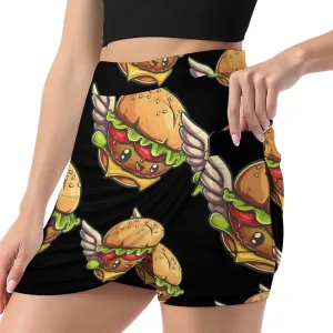 Flying Hamburger Knight Women's Skort Athletic Skirt Golf Skorts A-line Skirts with Built-in Shorts Pockets