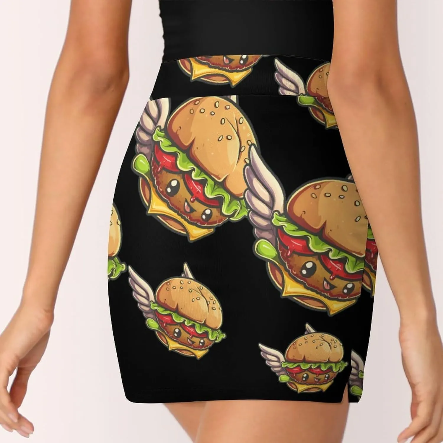 Flying Hamburger Knight Women's Skort Athletic Skirt Golf Skorts A-line Skirts with Built-in Shorts Pockets