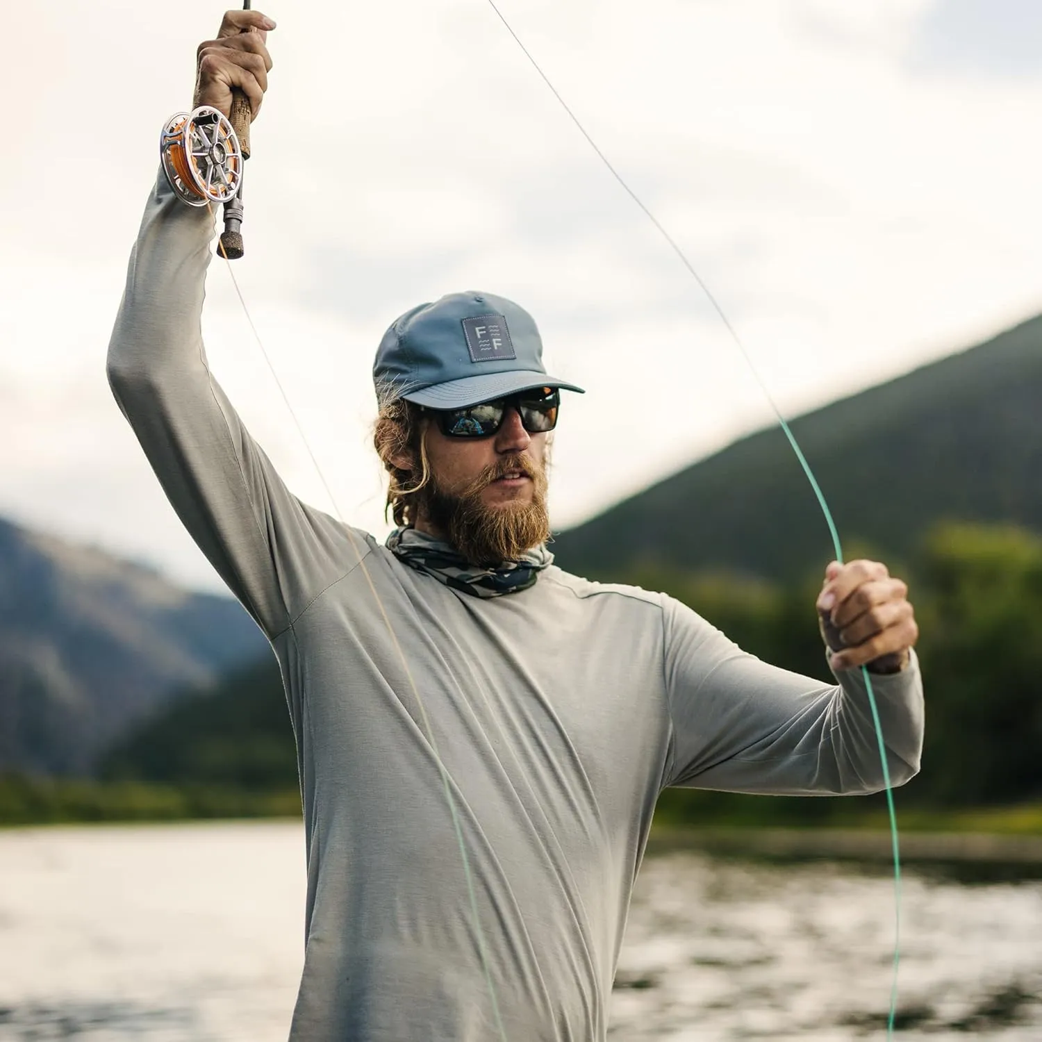 Free Fly Men's Lightweight Long Sleeve Shirt - UPF 20  Sun Protection, Moisture Wicking, Breathable Bamboo Viscose Shirt