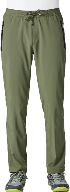 Gopune Men's Lightweight Hiking Running Sweatpants Quick Dry Outdoor Athletic Casual Pants with Zipper Pockets