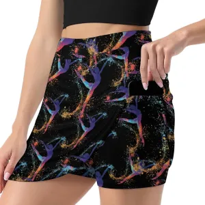 Gymnastics Girl Women's Skort Athletic Skirt Golf Skorts A-line Skirts with Built-in Shorts Pockets