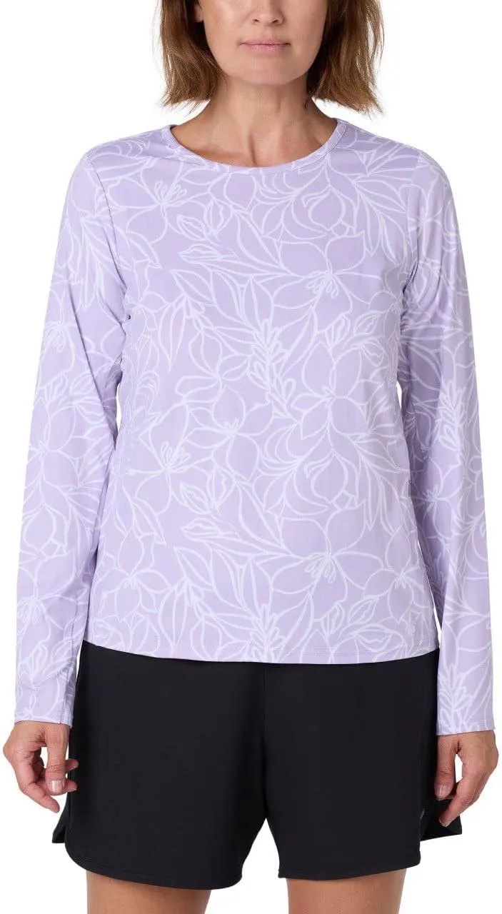 HANG TEN Women's Long Sleeve Shirt - Lightweight Quick Dry Rash Guard - Sun Protection Shirt - Beach - Hiking - Outdoor