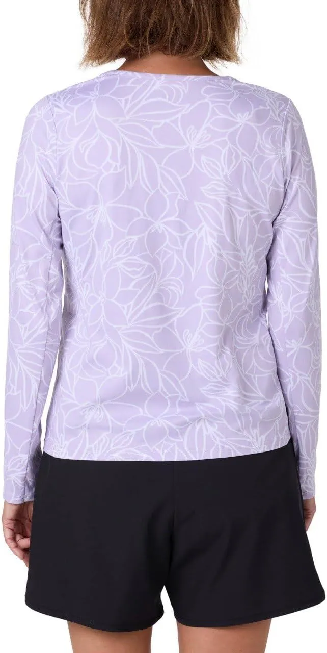HANG TEN Women's Long Sleeve Shirt - Lightweight Quick Dry Rash Guard - Sun Protection Shirt - Beach - Hiking - Outdoor