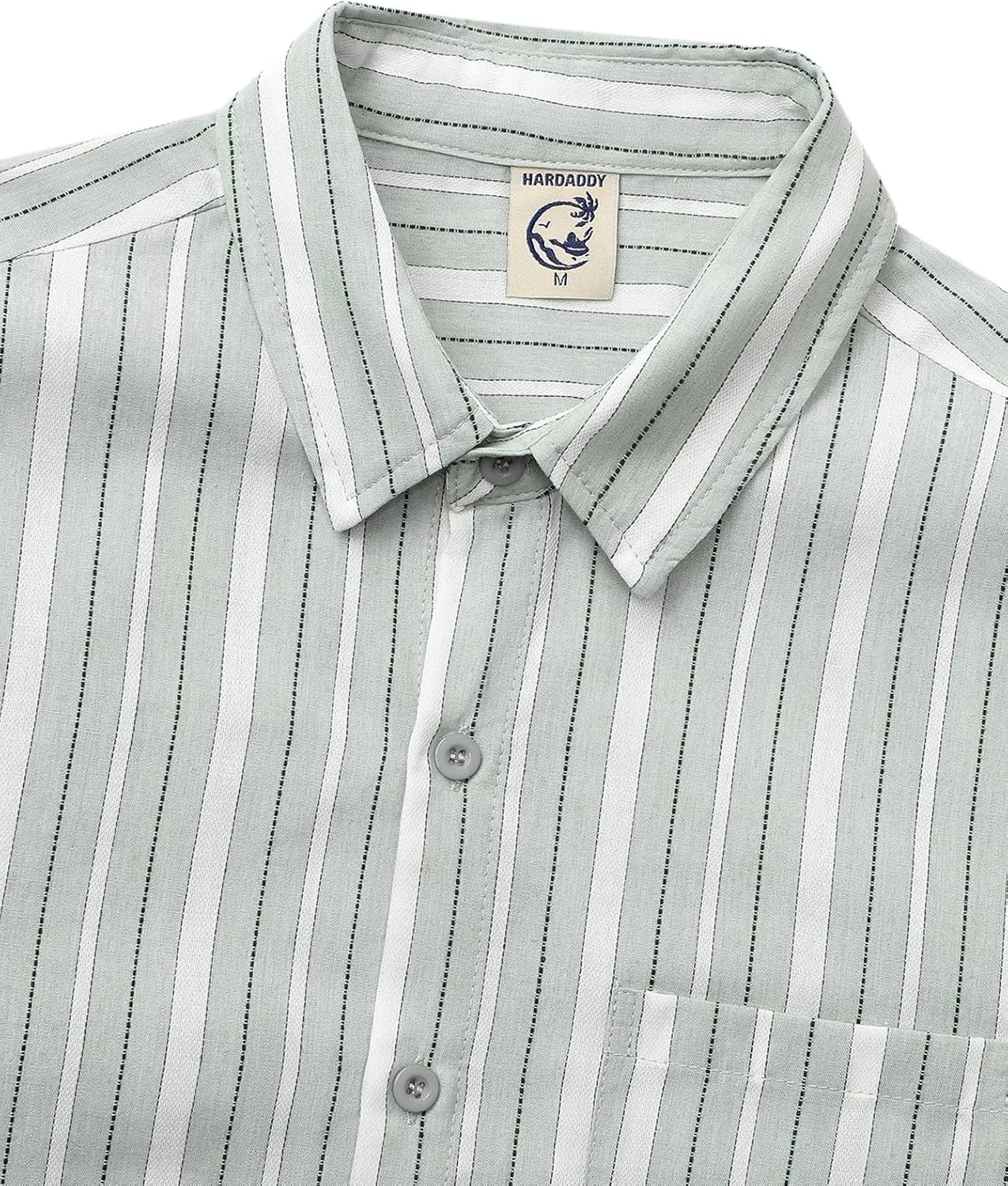 Hardaddy Men's Vertical Striped Dress Shirt Cotton Stripe Button Down Shirt Long Sleeve for Men with Pocket