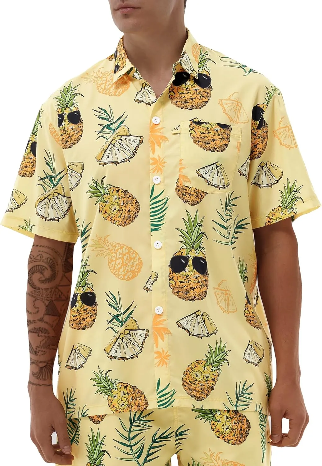 Hawaiian Shirts for Men Short Sleeve Casual Button Down Shirt Summer Beach Aloha Shirt Holiday Party Tropical Print