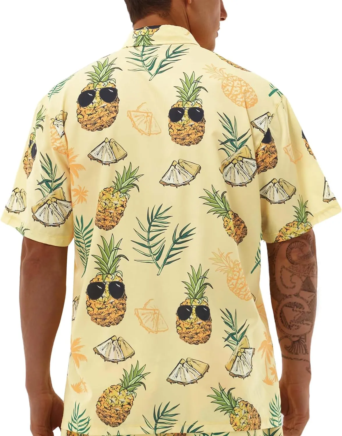 Hawaiian Shirts for Men Short Sleeve Casual Button Down Shirt Summer Beach Aloha Shirt Holiday Party Tropical Print