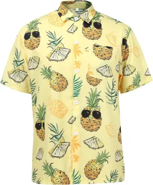 Hawaiian Shirts for Men Short Sleeve Casual Button Down Shirt Summer Beach Aloha Shirt Holiday Party Tropical Print