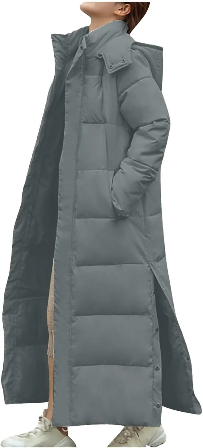 Heavyweight Long Down Jacket for Women Floor Length Windproof Winter Warm Puffer Coat 2024 Plus Size Fashion Overcoat