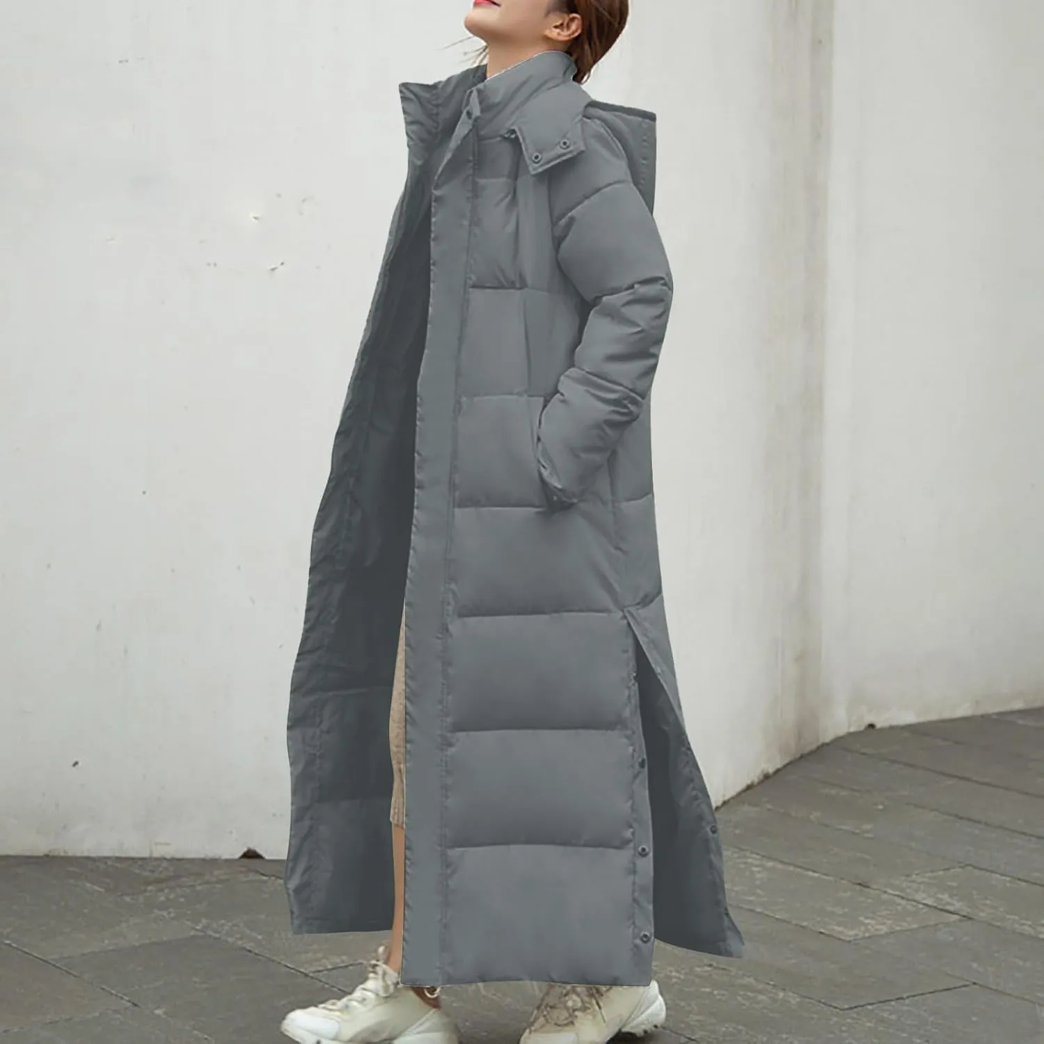 Heavyweight Long Down Jacket for Women Floor Length Windproof Winter Warm Puffer Coat 2024 Plus Size Fashion Overcoat