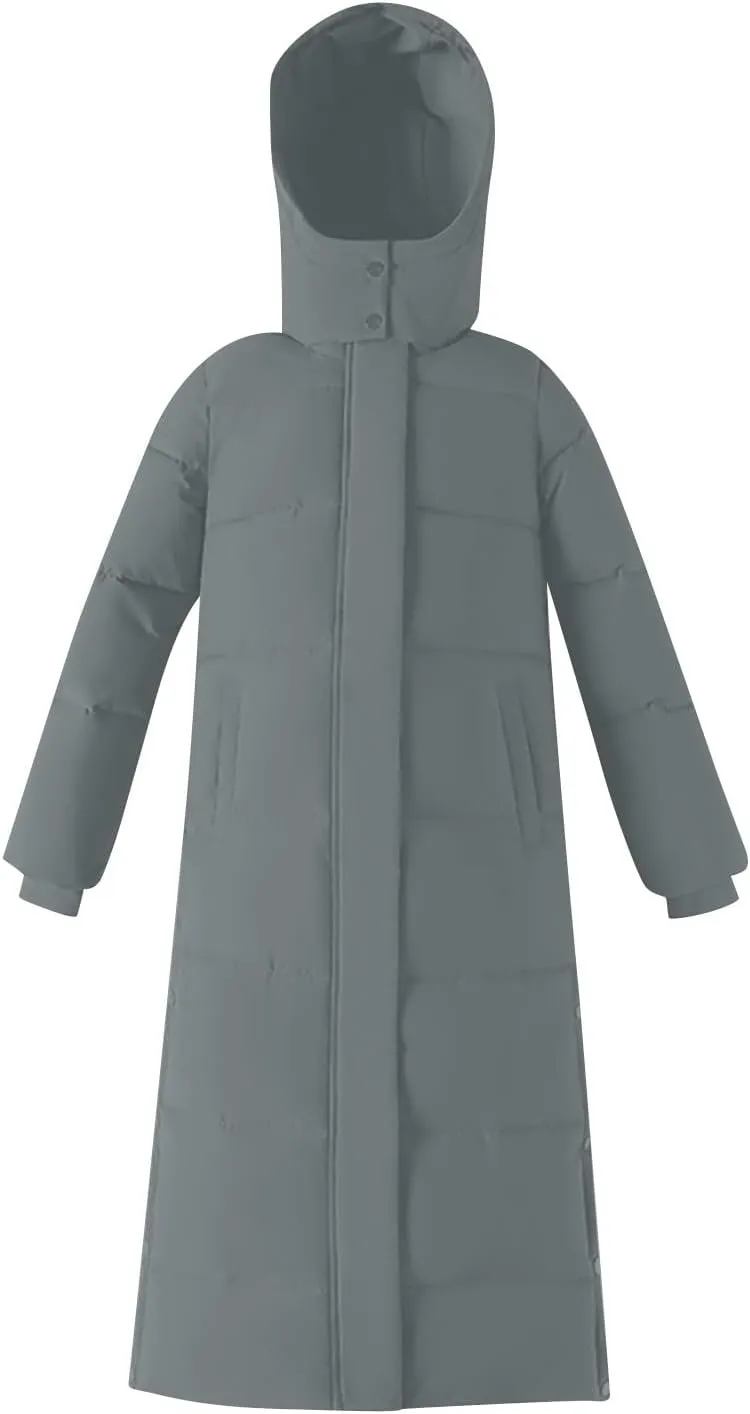 Heavyweight Long Down Jacket for Women Floor Length Windproof Winter Warm Puffer Coat 2024 Plus Size Fashion Overcoat