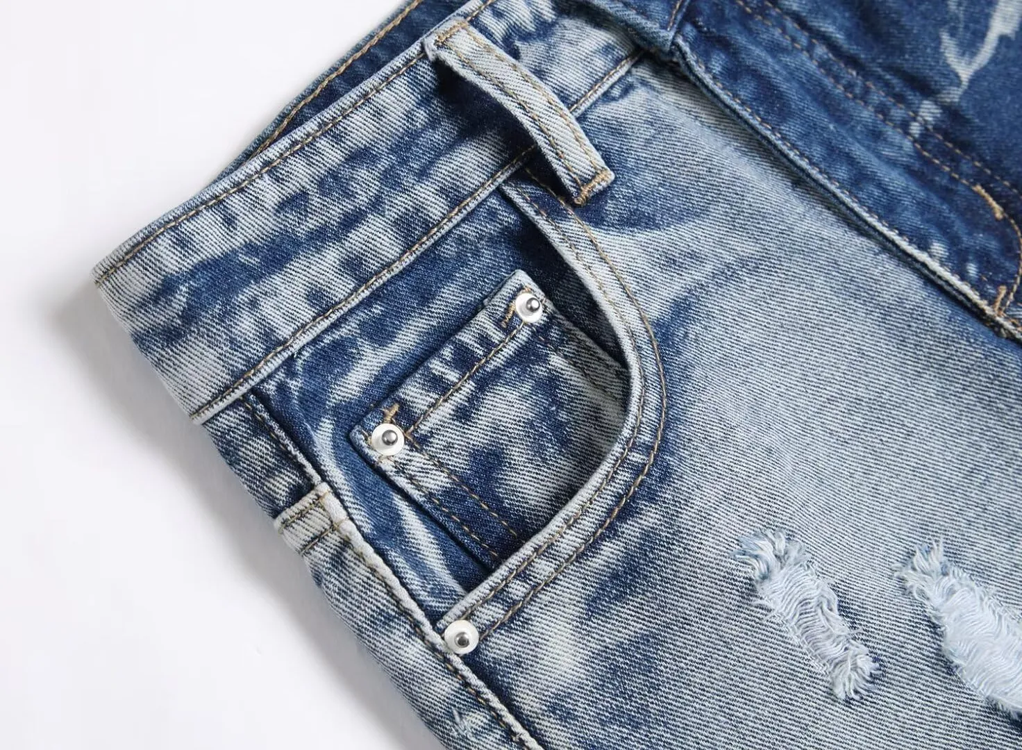 HENGAO Boys Ripped Denim Shorts Distressed Frayed Jean Shorts