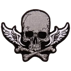 Hot Leathers Skull Bones And Wings 4"X3" Patch