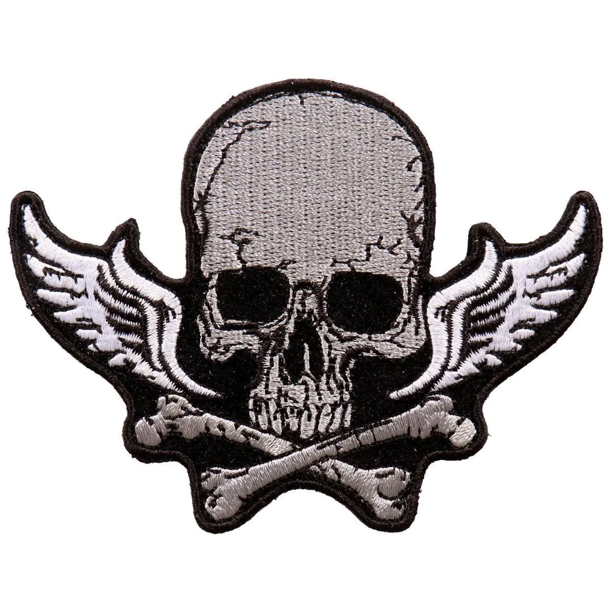 Hot Leathers Skull Bones And Wings 4"X3" Patch