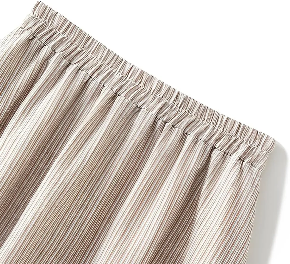 ikasus Women High Waist Pleated Skirt Lace Trim Skirt with Pockets A-Line Skirt Knee Length for Casual Summer Occasions, Khaki