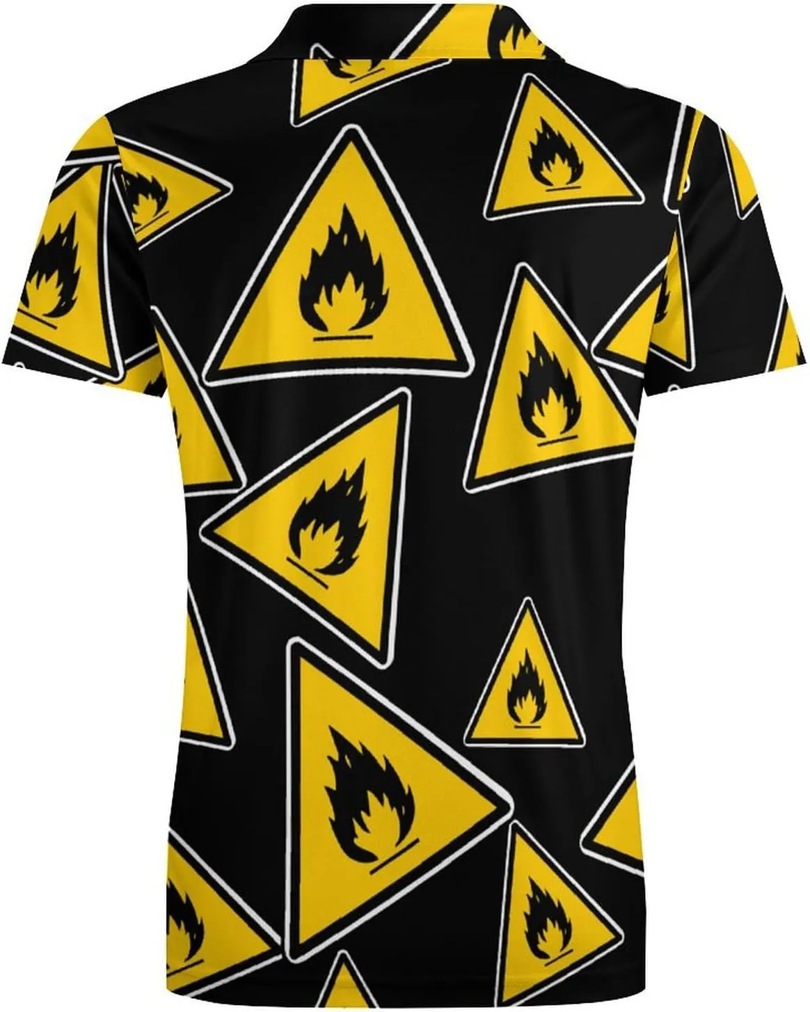 Inflammable Sign Hazardous Men's Polo-Shirt Regular-Fit Short Sleeve Sports Quick Dry Golf Tennis T-Shirt