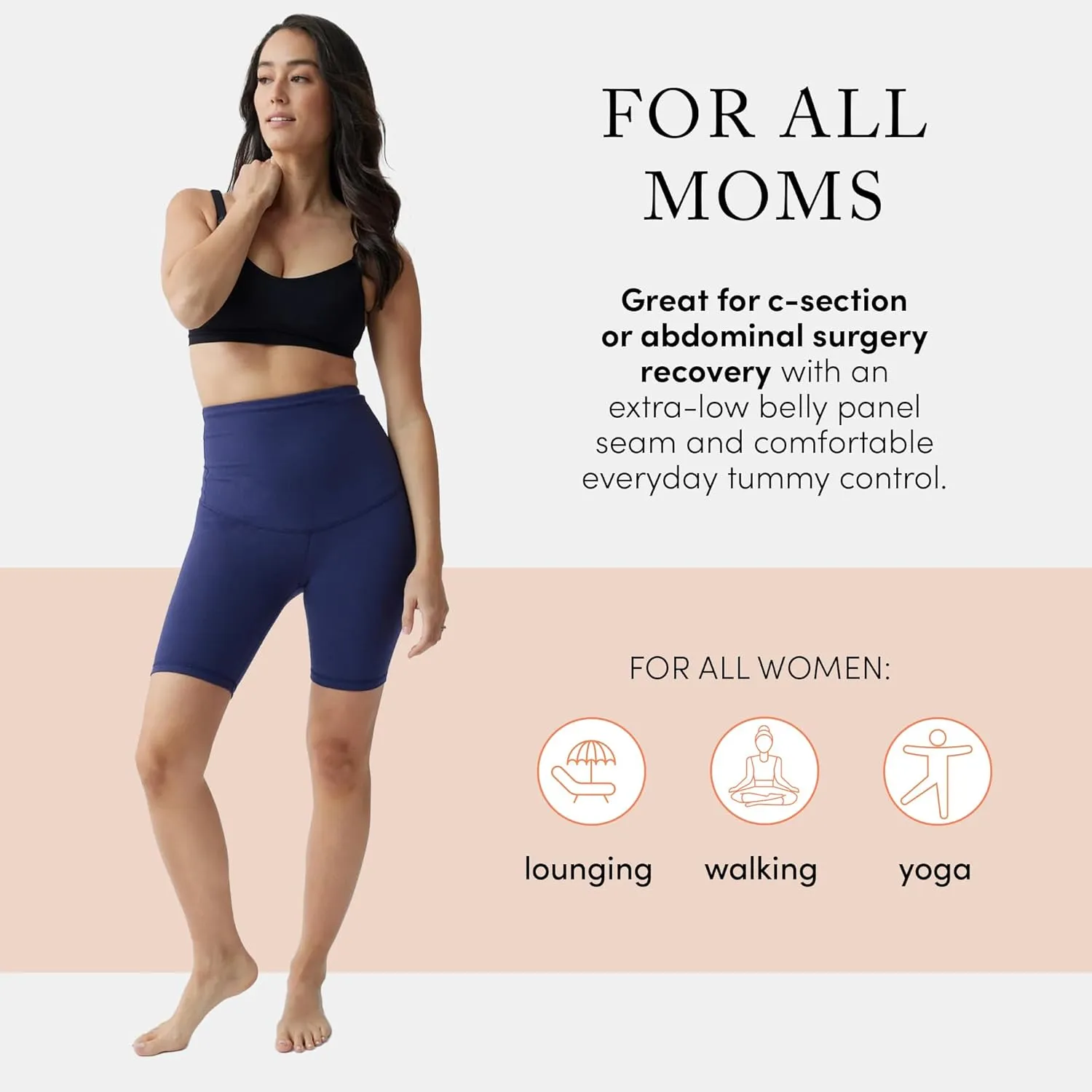Ingrid & Isabel Basics Postpartum Active Shorts - Tummy Control Shorts for Women