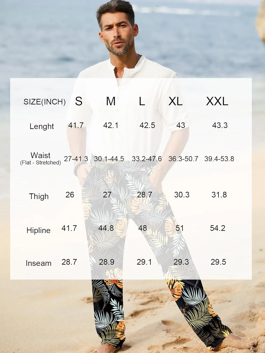 iWoo Linen Pants Men Casual 2025 Summer Beach Elastic Drawstring Waist Yoga Pants Travel Baggy Work Pant Pajama