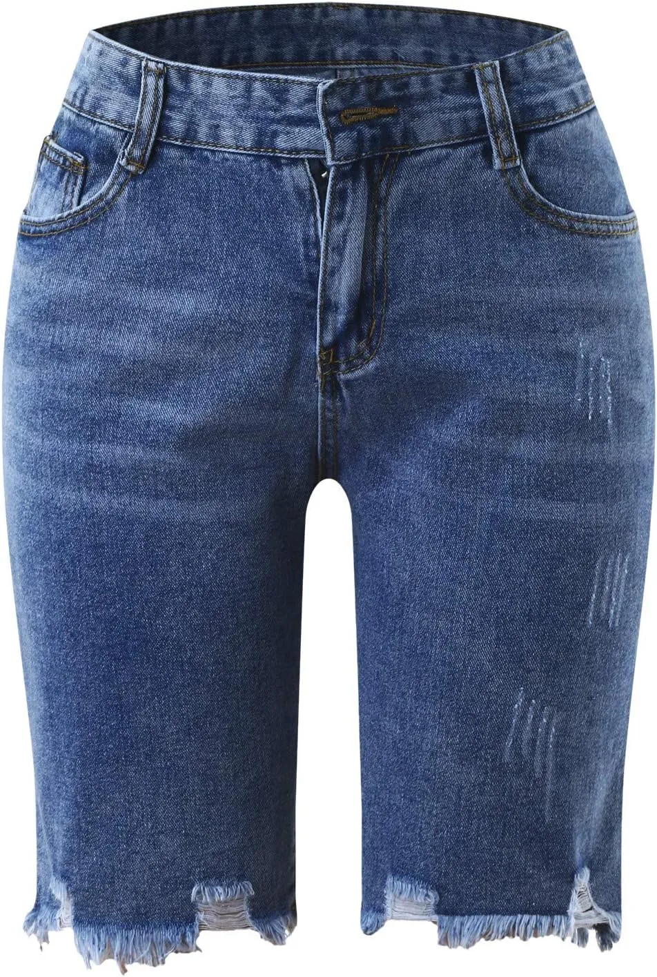 Jean Shorts Womens High Waisted Bermuda Shorts Petite Length Frayed Hem Denim Hot Pants Vacation Beach Shorts