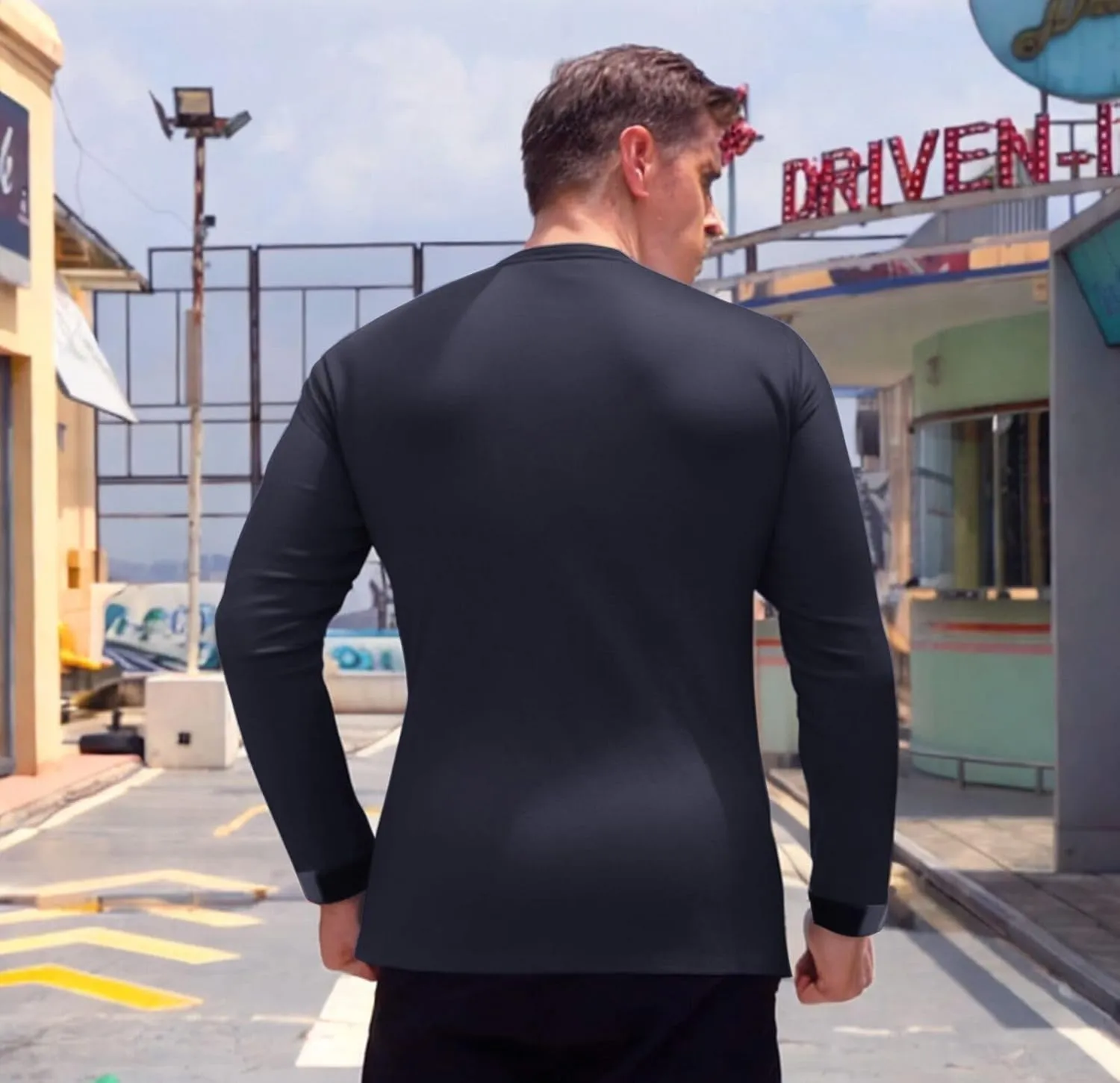 jeansian Men's Sport Dry Slim Fit Long Sleeves T-Shirt Tee Shirt Tshirt Tops Golf Tennis Bowling LA184