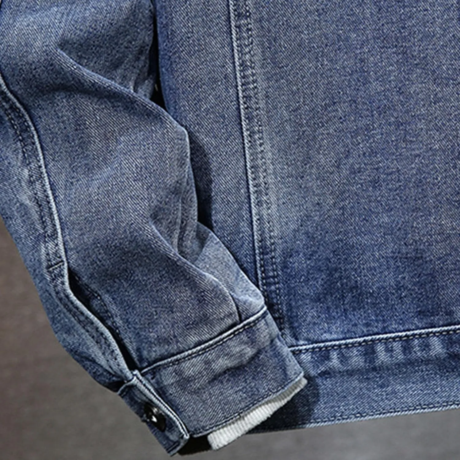 JEKE-DG Men's Distressed Denim Hoodie Jacket Casual Slim Fit Button Down Jeans Coat Long Sleeve Trucker Outwear