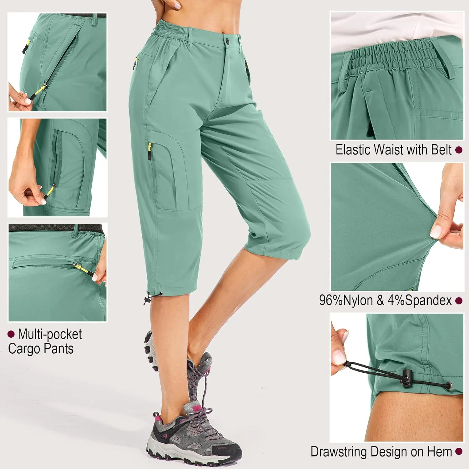 Jessie Kidden Womens Hiking Cargo Shorts Stretch Golf Active Shorts with Pockets Quick Dry Lightweight Shorts for Women