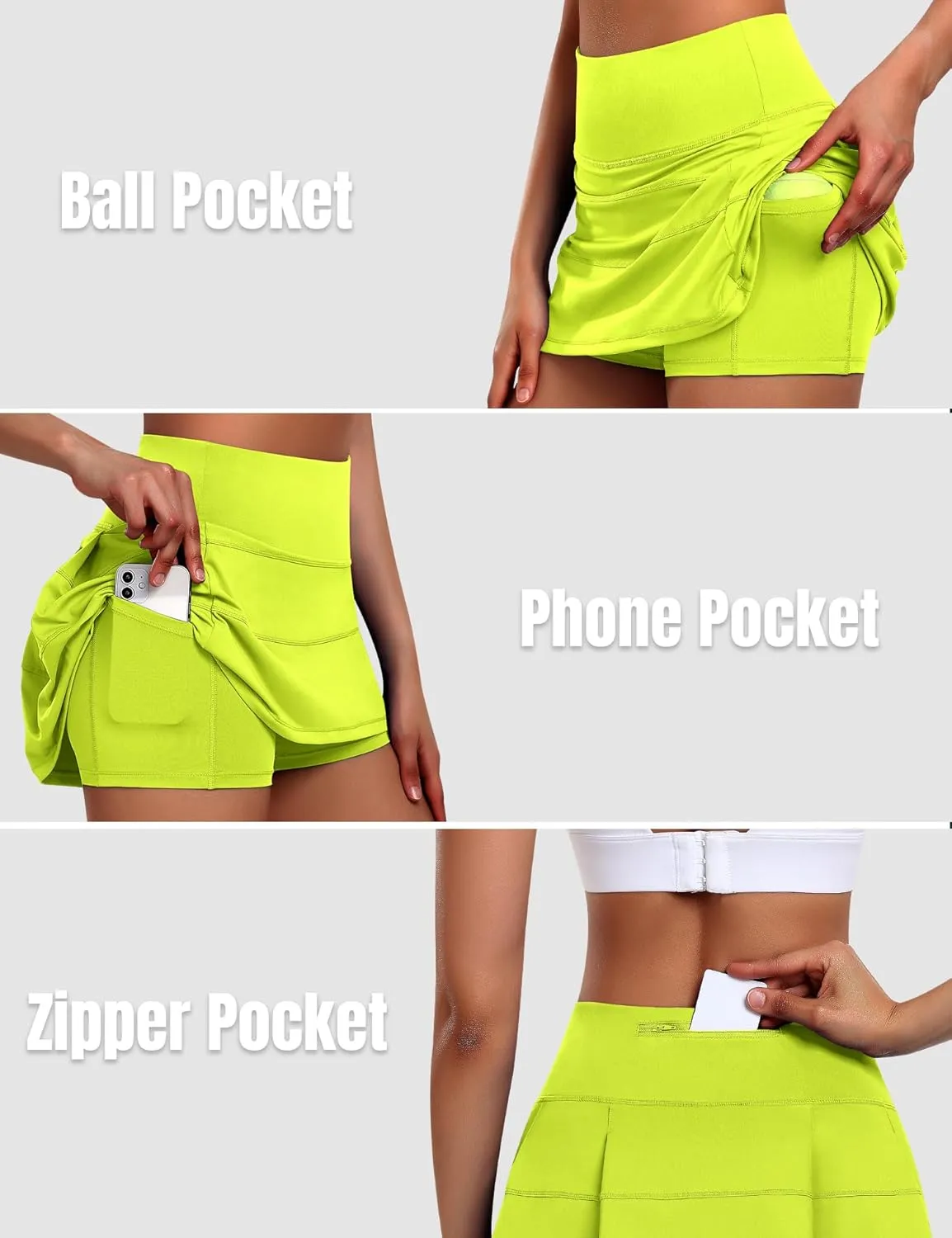 JoyGirl Womens Tennis Skirt with Shorts Pleated Golf Skirt High Waist Pickleball Skirts Athletic Skorts with Pockets