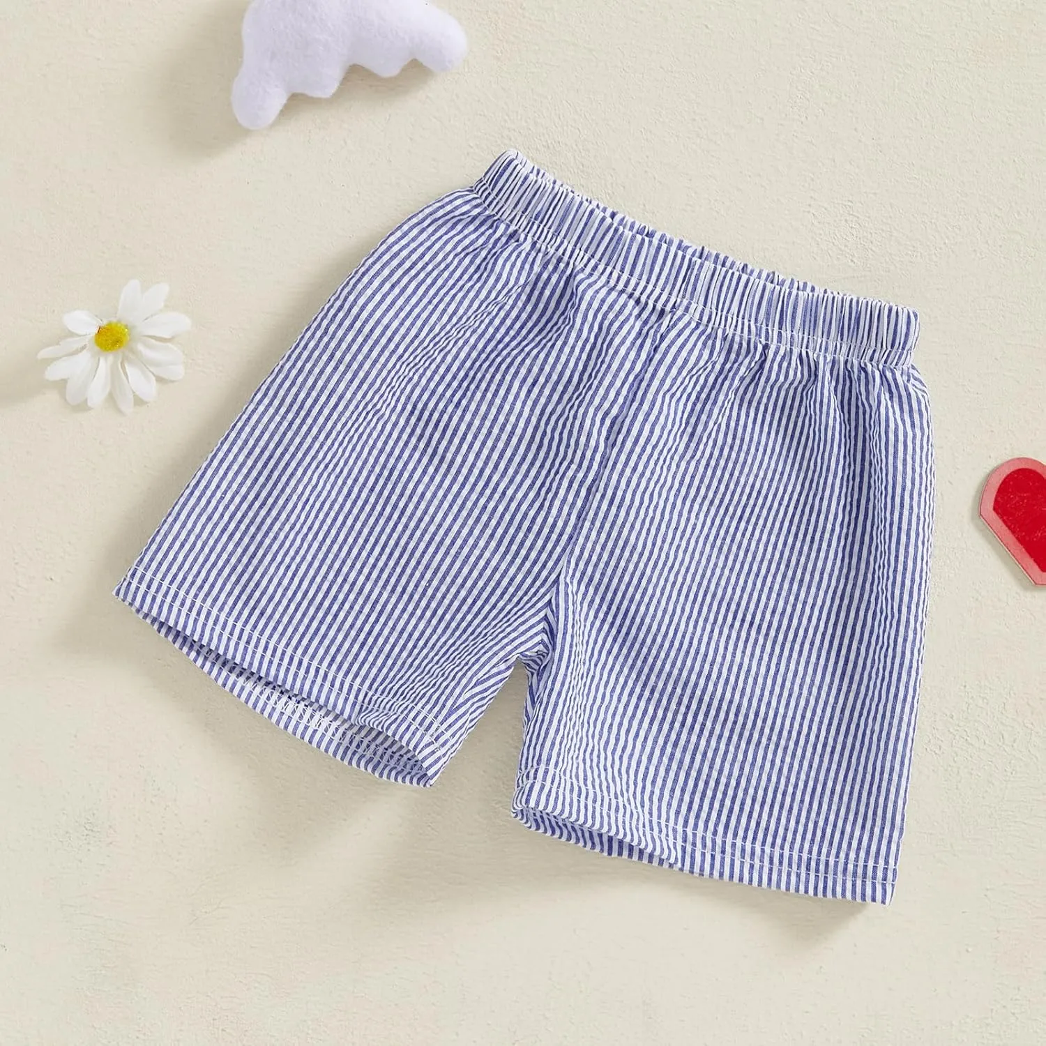 Karuedoo Toddler Baby Boy Girl Shorts Gingham Plaid/Seersucker Shorts Summer Casual Elastic Waist Shorts Pants Bottoms