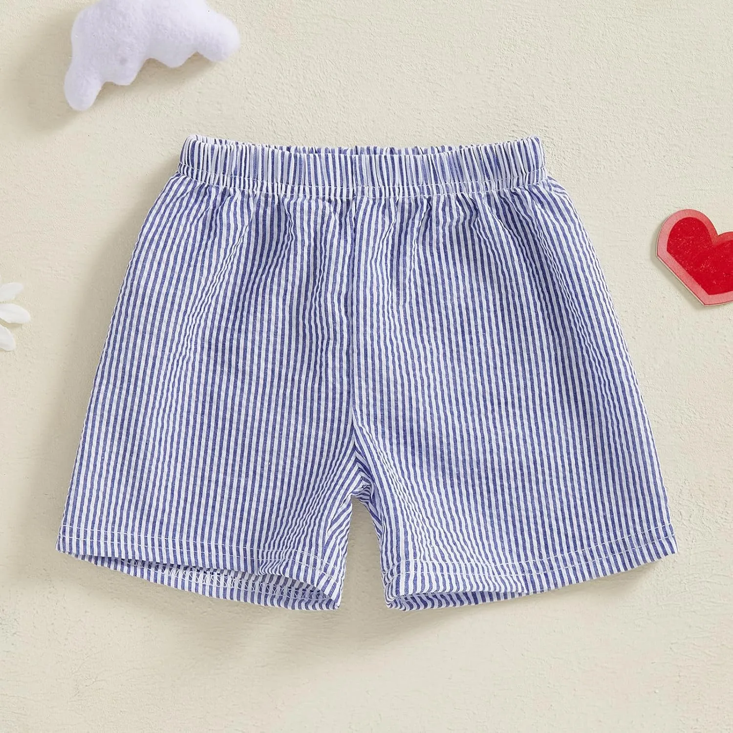 Karuedoo Toddler Baby Boy Girl Shorts Gingham Plaid/Seersucker Shorts Summer Casual Elastic Waist Shorts Pants Bottoms
