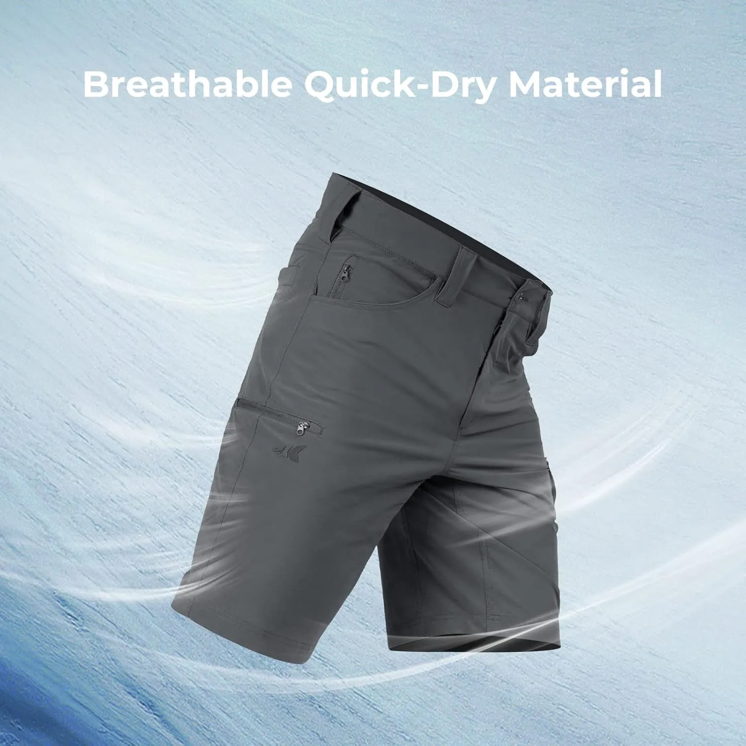 KastKing Men's Fishing Shorts, Hiking Shorts Quick Dry Comfortable UPF 50 , 7 Pockets, Shorts for Men, 10.5" Inseam