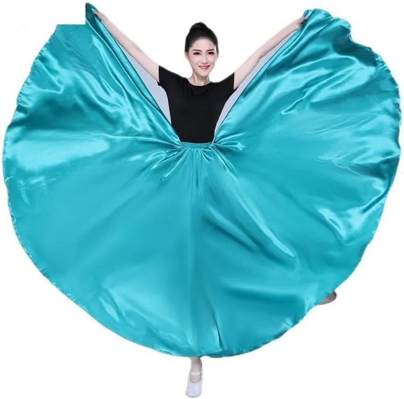 Ladies Satin Long Full Skirt for Belly Dance Praise Dance Skirt Belly Dance Skirt Satin Maxi Skirt for Women